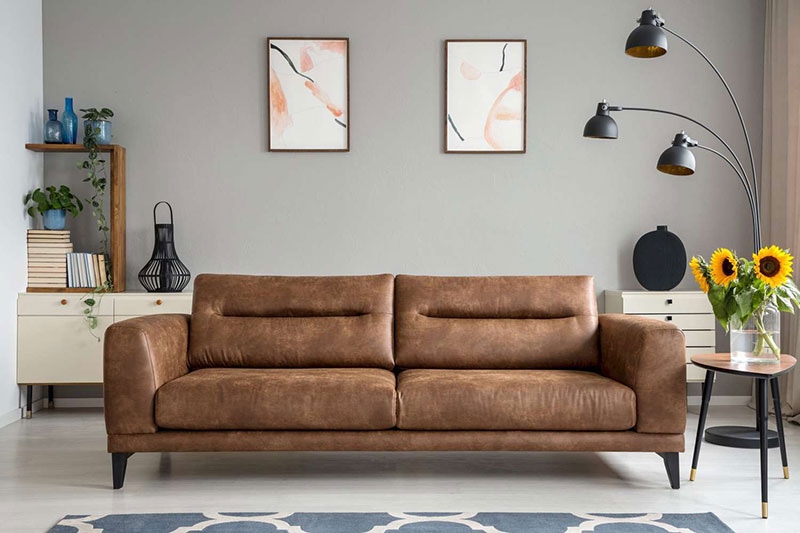 sofa màu da bò da công nghiệp có giá phải chăng