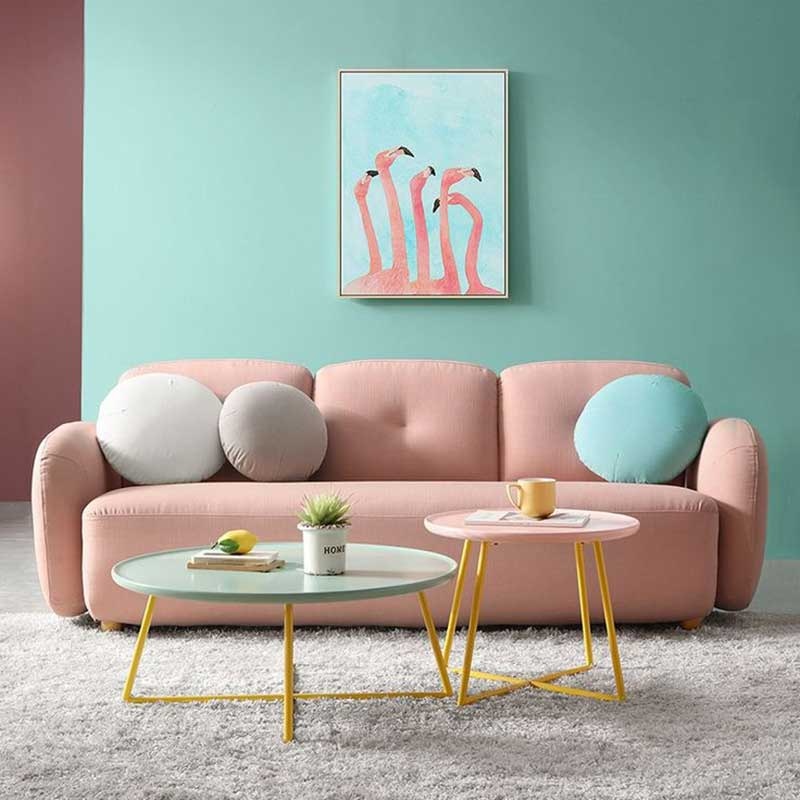 sofa màu hồng phù hợp với gia chủ thích sự ngọt ngào