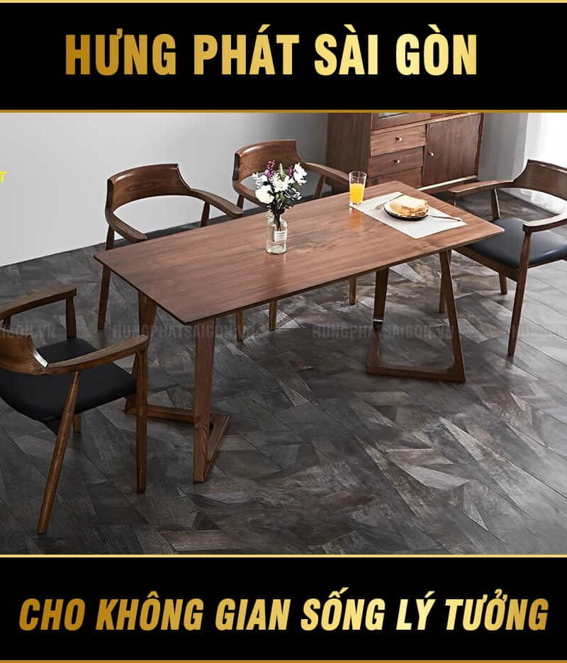 bộ bàn ăn gỗ cao su 4 ghế hiện đại đg-13