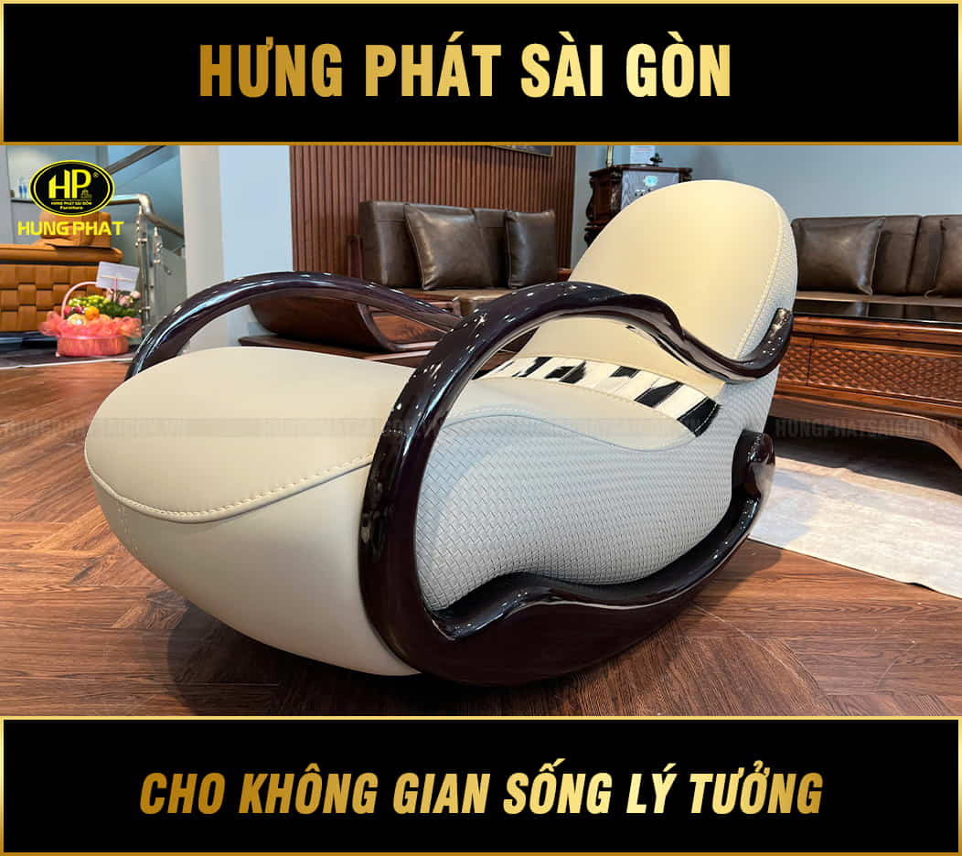 ghế bập bênh nghệ thuật da bò ý ec11a