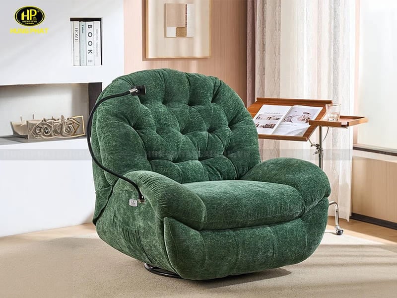 ghế sofa đơn màu xanh rêu