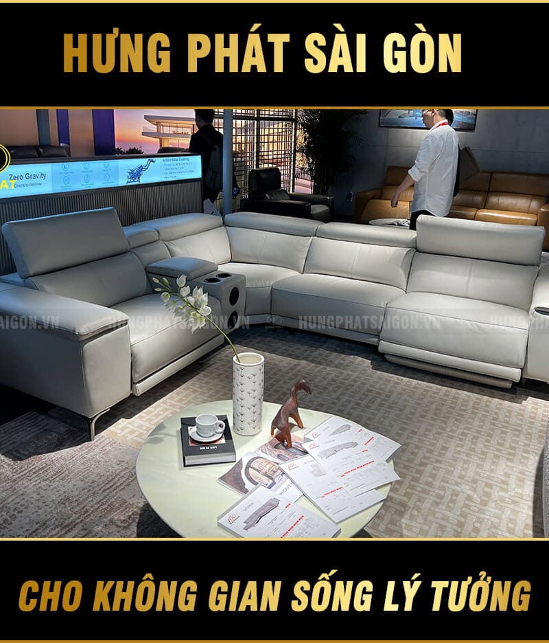 ghế sofa góc l thư giãn da bò Ý U51203M