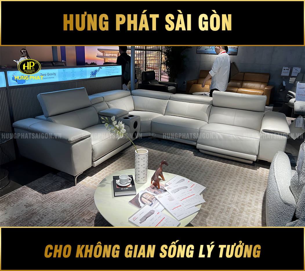 ghế sofa góc l thư giãn da bò Ý U51203M