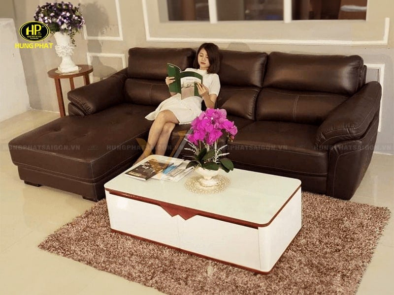 ghế sofa màu nâu trầm hv-911