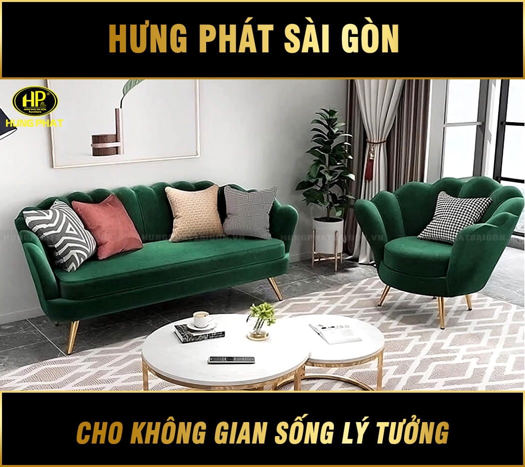 ghế sofa màu xanh cổ vịt h-201