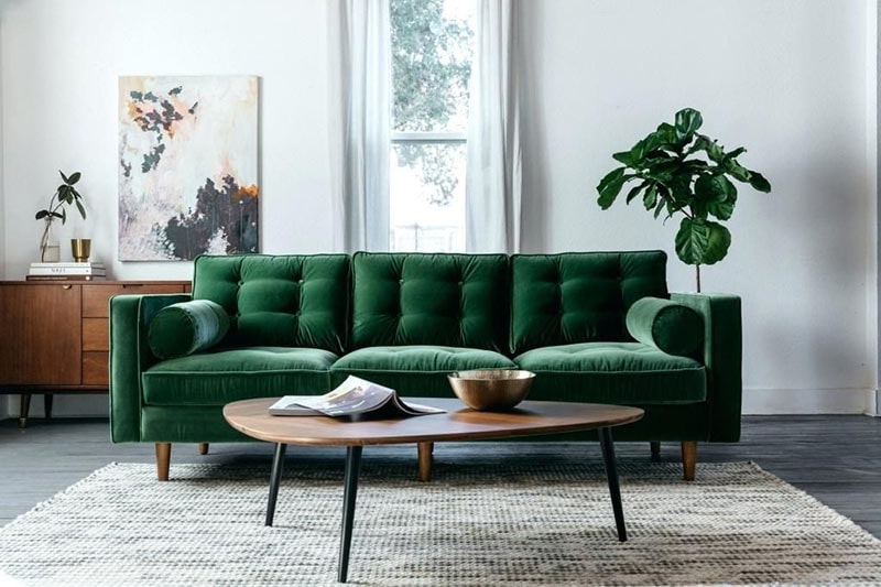 ghế sofa màu xanh rêu có tính thẩm mỹ cao