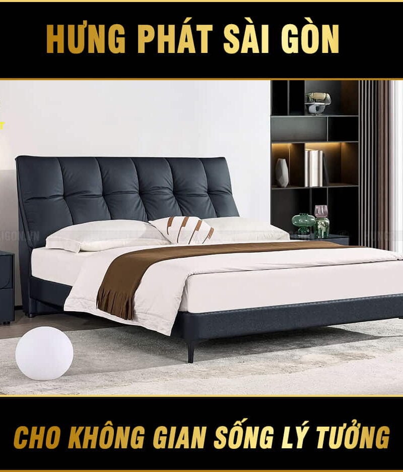 giường ngủ bọc da hiện đại gd-77