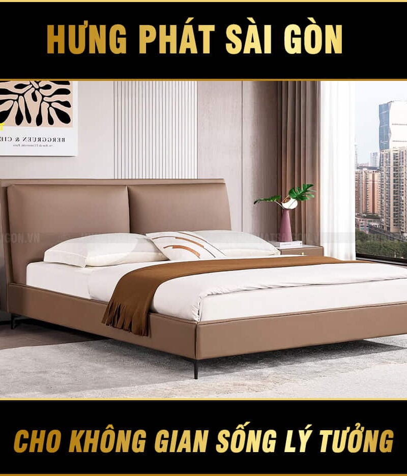 giường ngủ bọc da hiện đại sang trọng gd-78