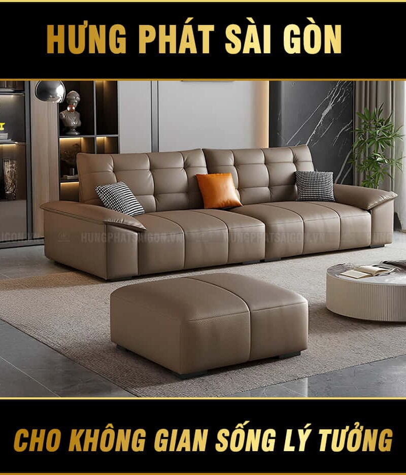 sofa da phòng khách h-340