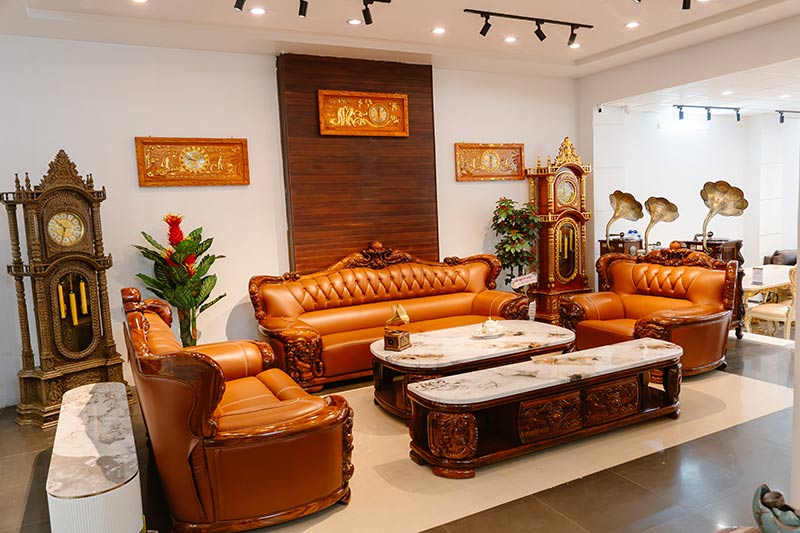 sofa gỗ mun sang trọng