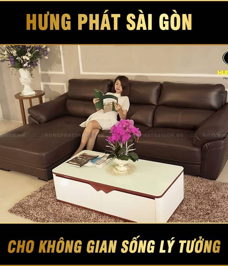 sofa màu nâu trầm hv-911