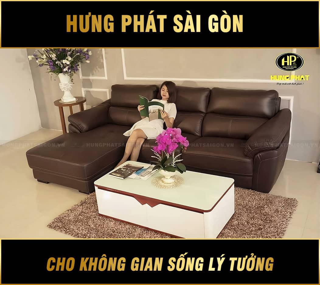 sofa màu nâu trầm hv-911