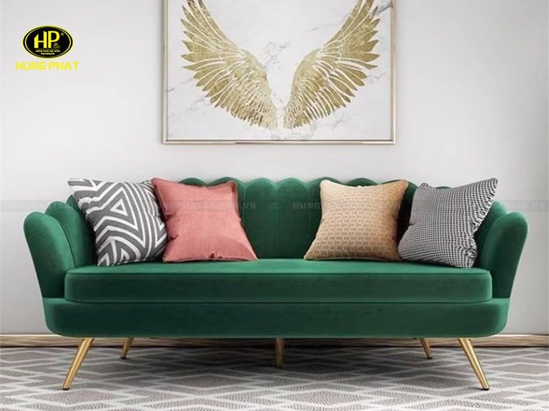 sofa xanh cổ vịt dáng cổ điển h-201
