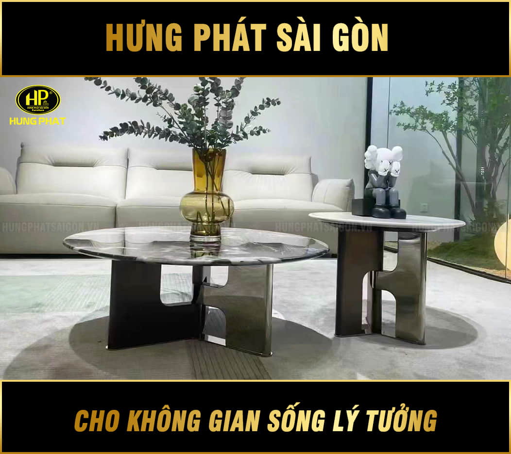 bàn sofa đôi mặt đá cẩm thạch nhập khẩu 6029