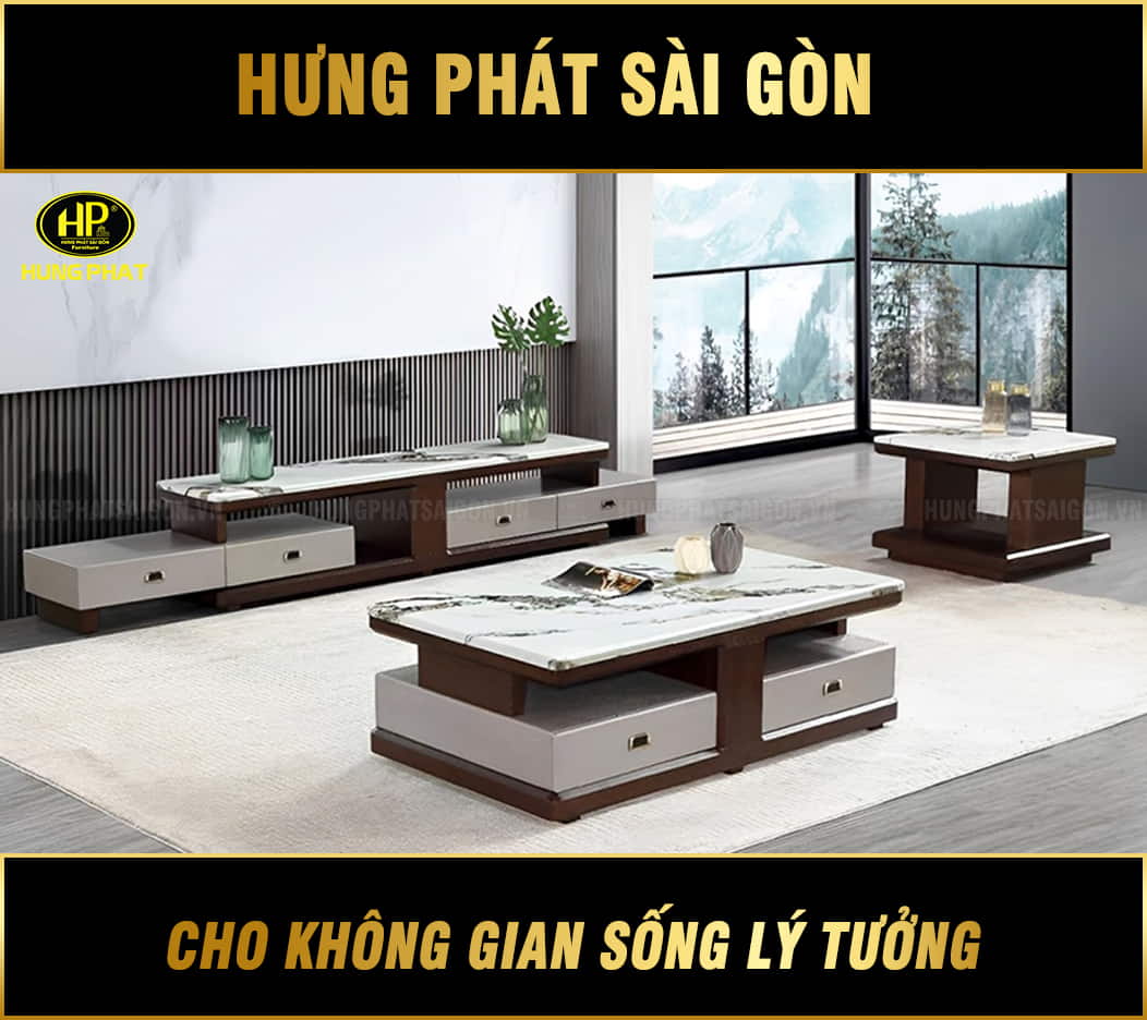 bàn sofa mặt đá nhập khẩu hiện đại a72