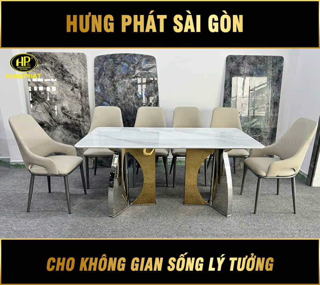 bộ bàn ăn mặt đá hiện đại nhập khẩu tnm-09