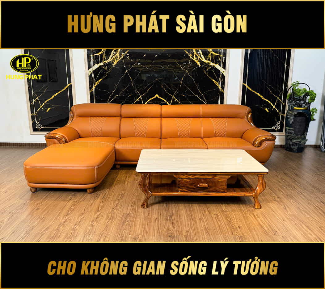 ghế sofa da bò ý viền gỗ mun nam phi wj110b