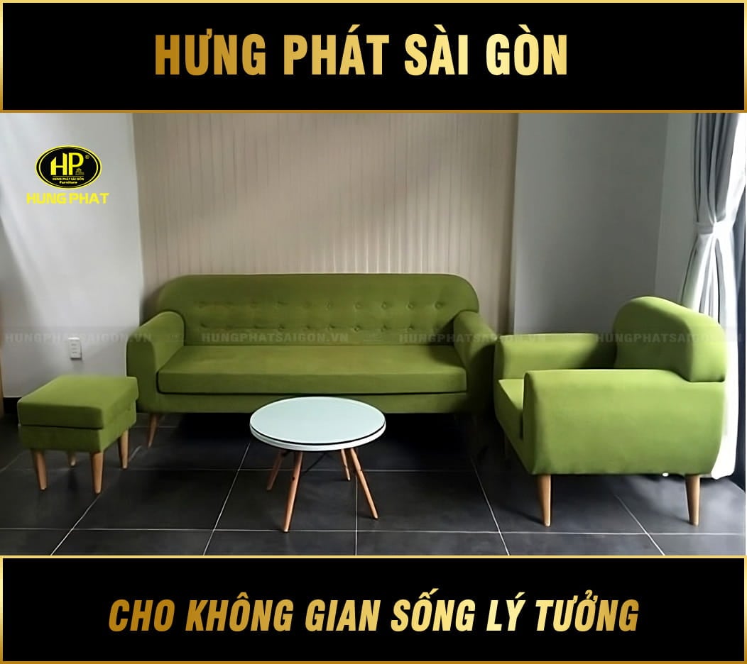 ghế sofa màu xanh cốm h-59