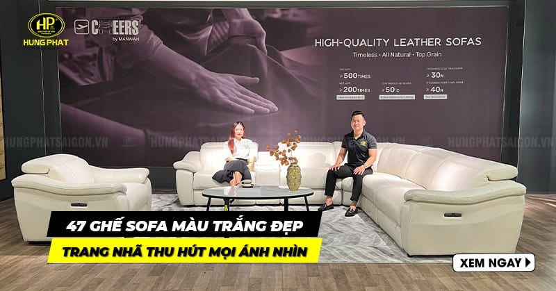 47 mẫu ghế sofa màu trắng đẹp trang nhã thu hút mọi ánh nhìn