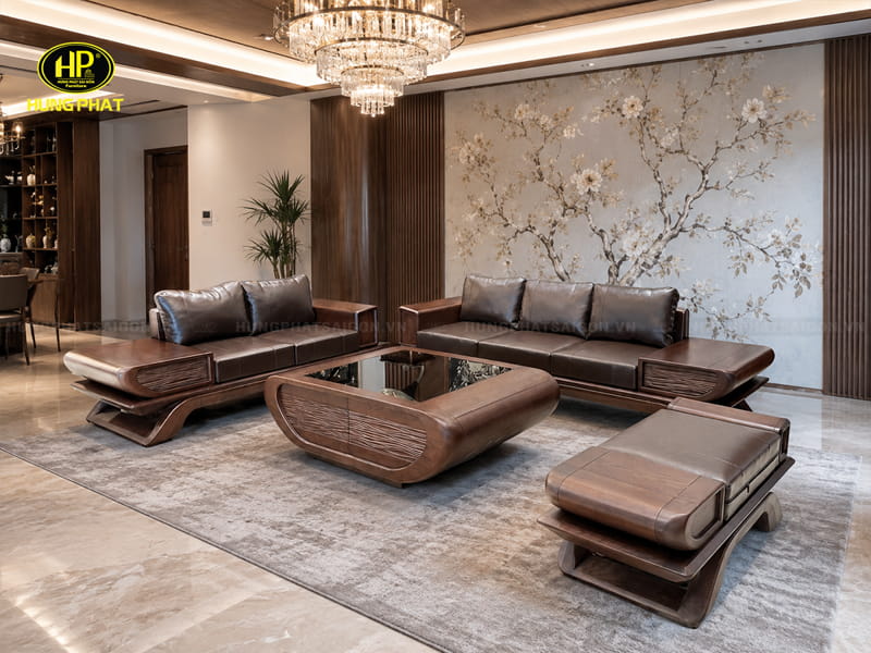 bộ bàn ghế salon gỗ sồi sv-035