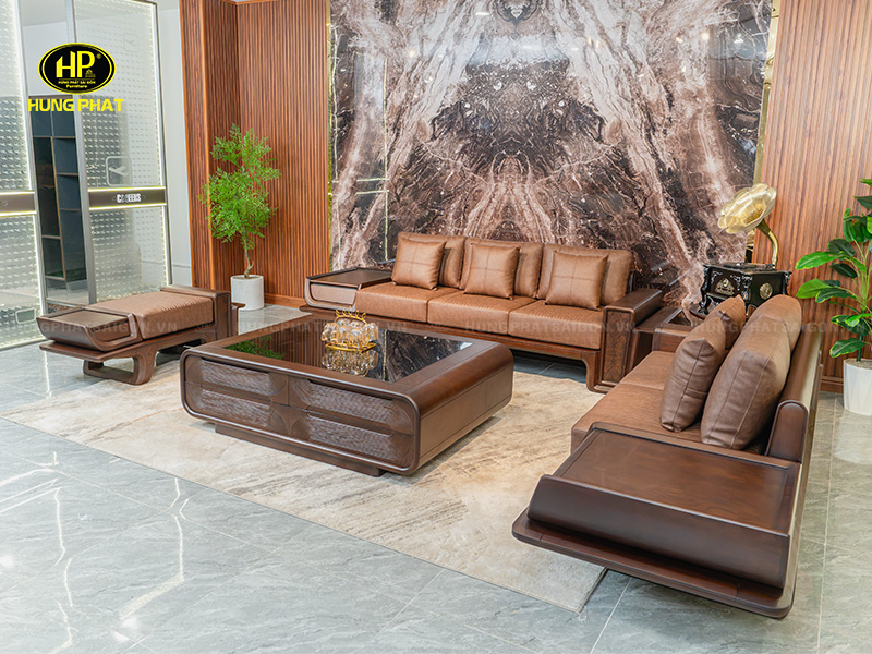 bộ bàn ghế sofa gỗ sồi sv-019