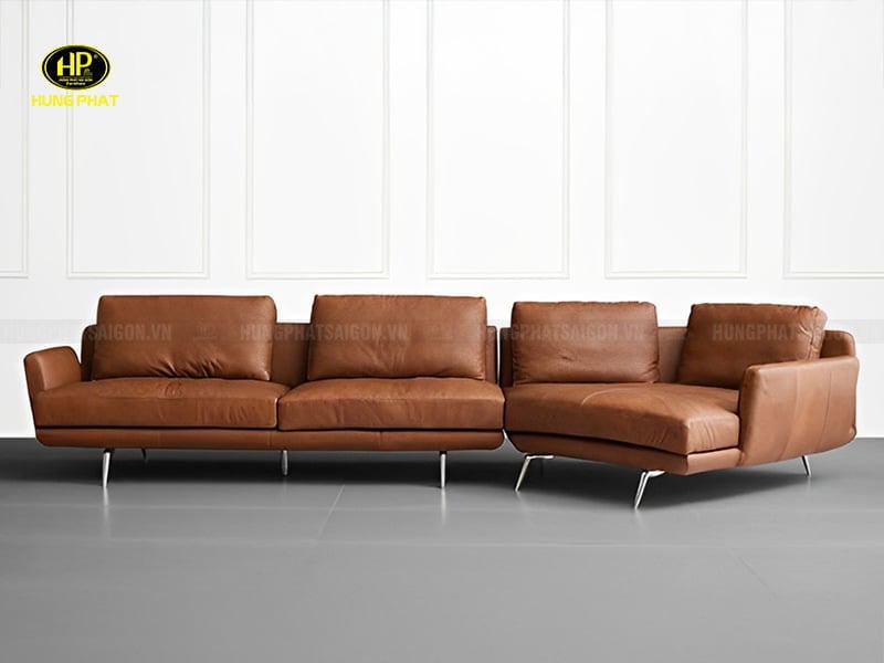 ghế sofa da chân inox