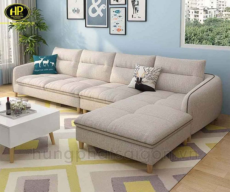 ghế sofa góc l bọc vải bố