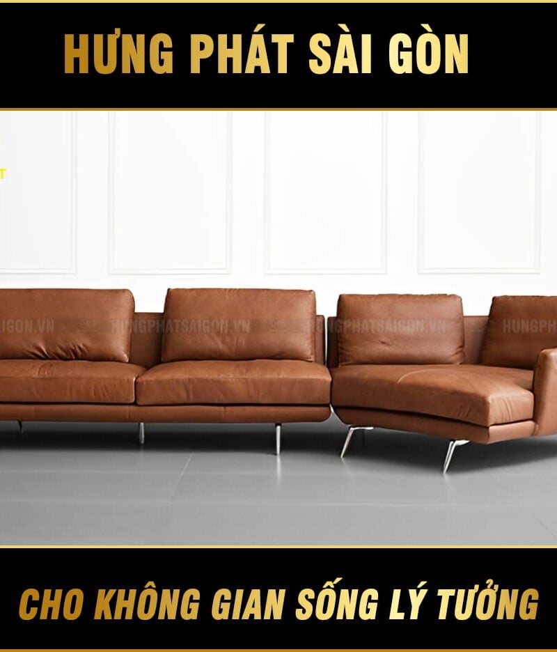 ghế sofa góc da bò ý hiện đại h-345