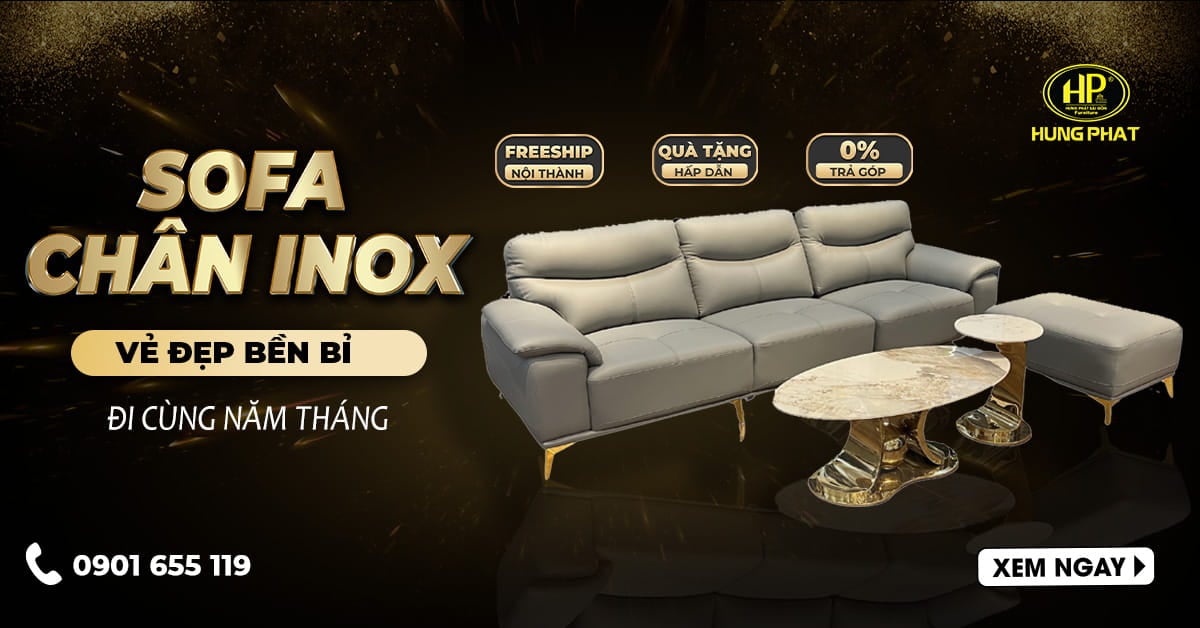 sofa chân inox