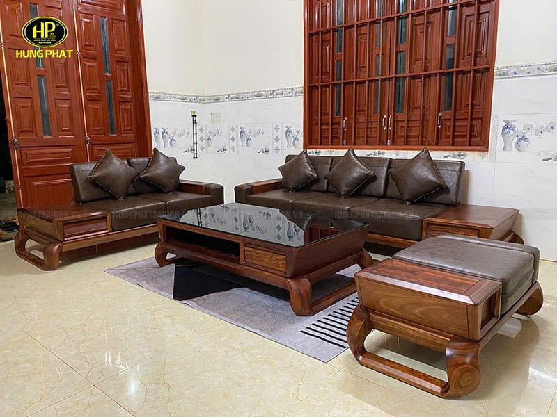 ghế sofa gỗ ấm cúng