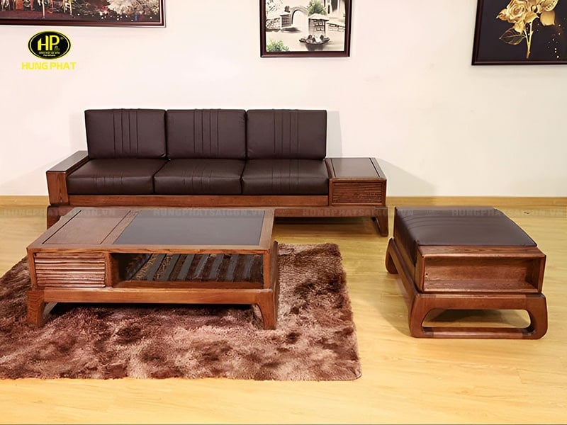 sofa gỗ cho phòng khách nhỏ hs-23a
