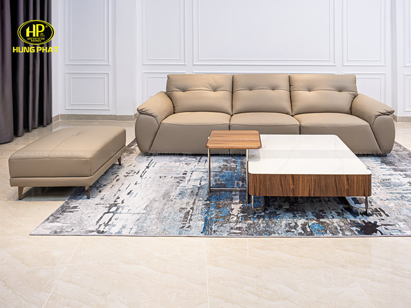 sofa da bò hiện đại sang trọng p8350a
