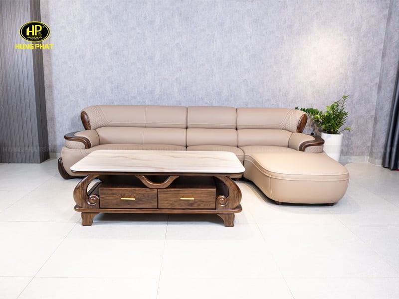 sofa viền gỗ mun WJ-213