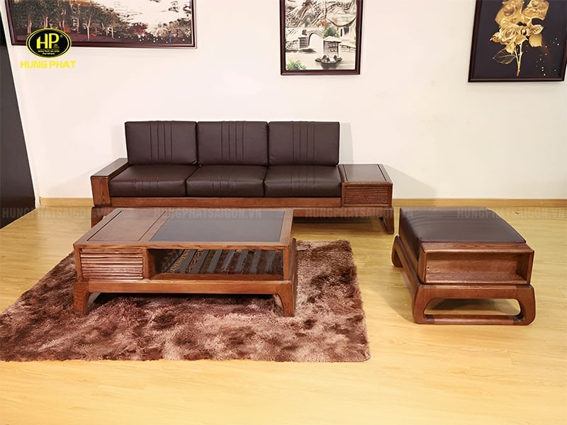 ghế sofa gỗ cho phòng khách nhỏ hs-23a