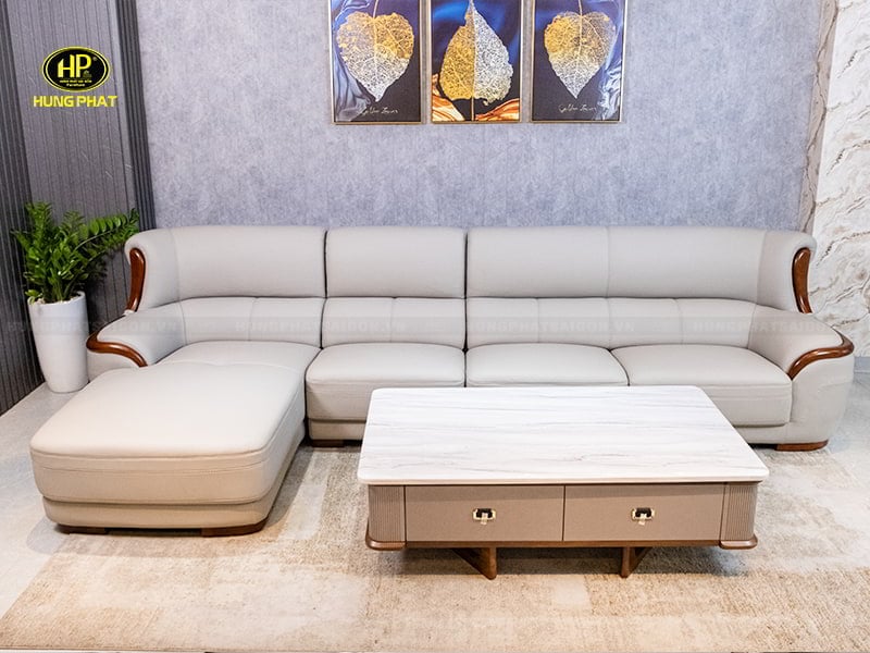 sofa da bò ý sang trọng 8096