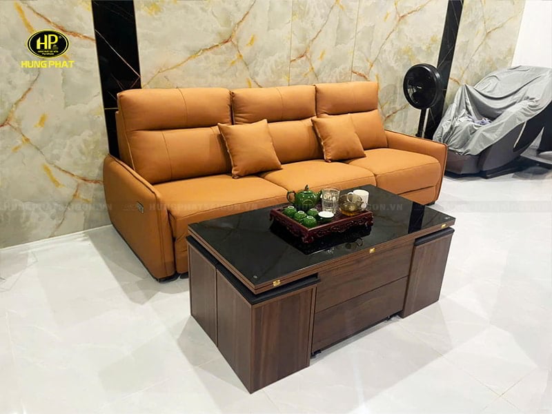 Sofa da chống trầy sang trọng H-128