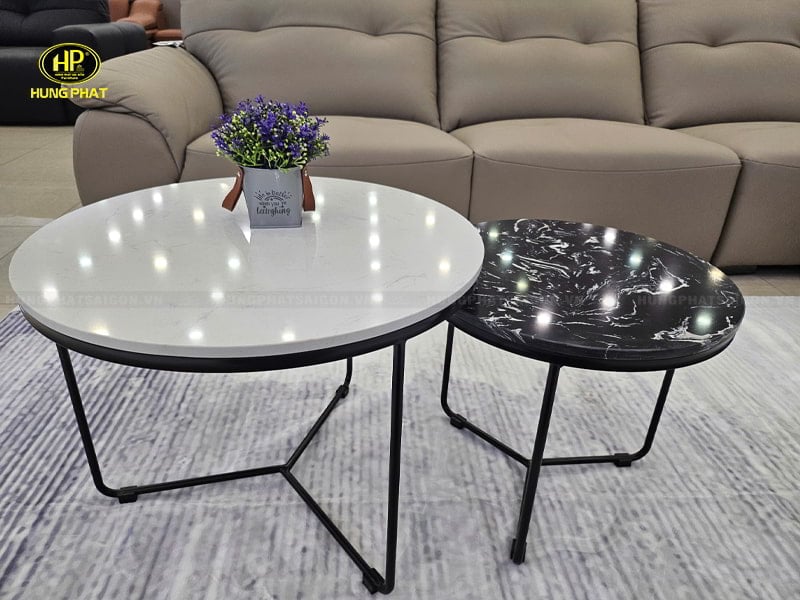 bàn sofa mặt đá đôi BS-15