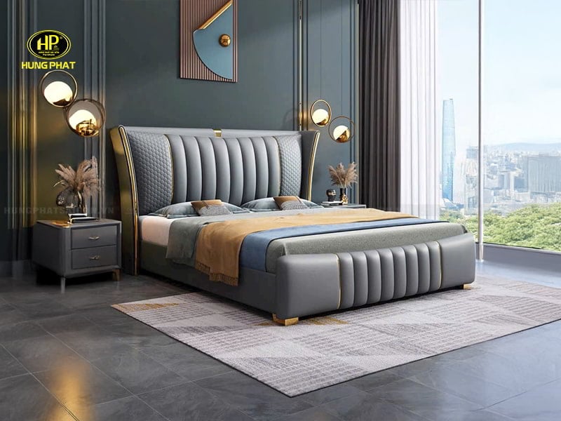 giường ngủ bọc da sang trọng GD-115
