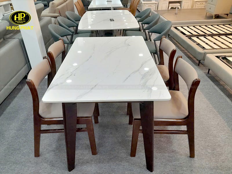 hình ảnh thực tế bàn ăn mặt đá ceramic 15 li đg-06