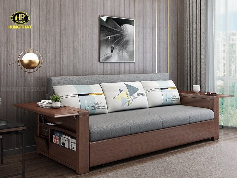 sofa giường gỗ sồi gk-2026b