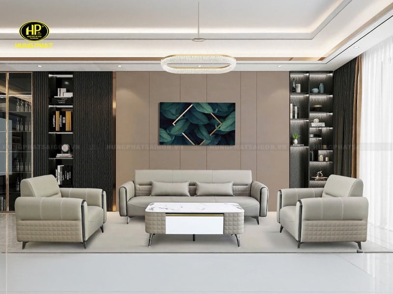 sofa sang trọng bọc da VT305c113