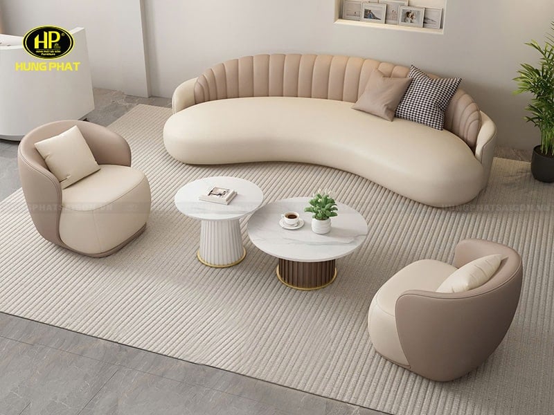 bộ sofa cong da hàn quốc h-712