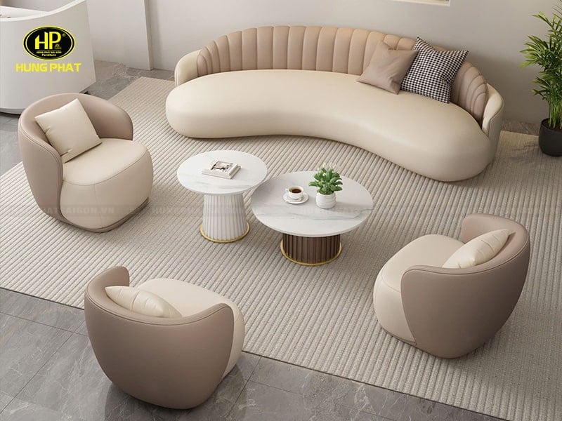 bộ sofa cong văn phòng hiện đại h-712