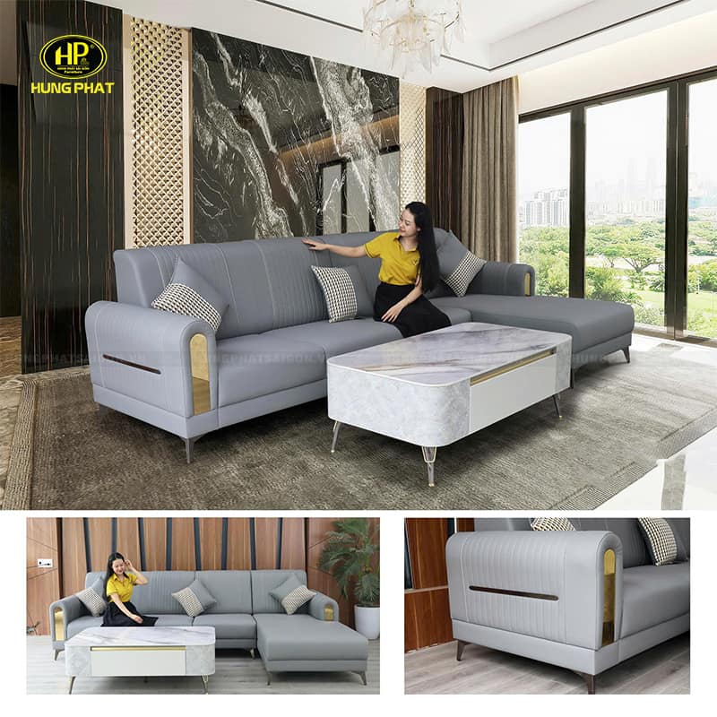 ghế sofa da microfiber vt-207a chưa kèm bàn