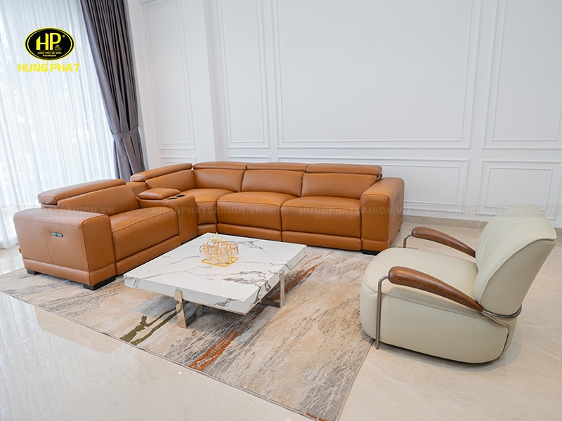 ghế sofa thư giãn chỉnh điện da bò lusso 80055