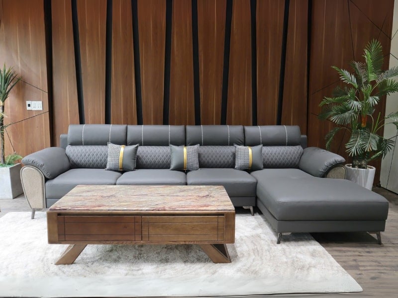 sofa bọc da microfiber sang trọng vt-605a
