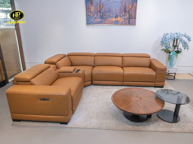 sofa da bò ý chỉnh điện 80055