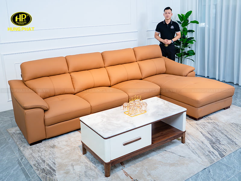 sofa da pandora chống trầy góc l hd-9078p