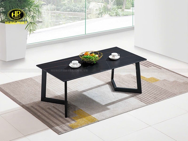 bàn sofa màu đen mặt đá đơn giản bt-a29
