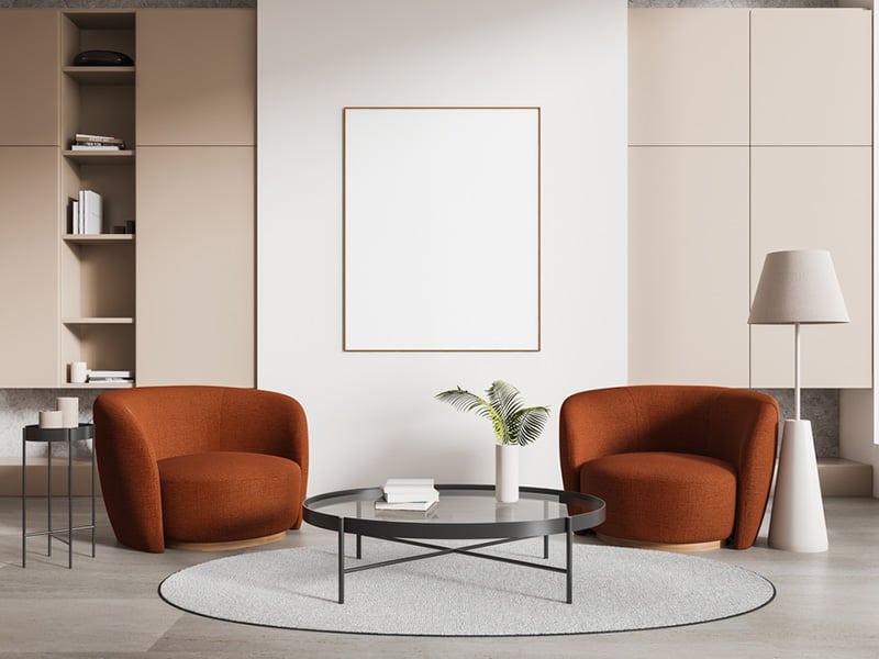 bàn tròn sofa tạo điểm nhấn cho không gian